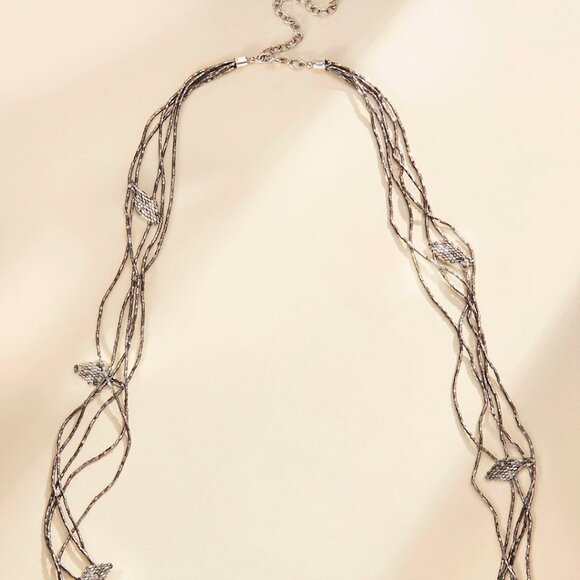 Vintage Inspired Victorian Beaded Necklace-Glass Beads and Iron - Picture 1 of 4